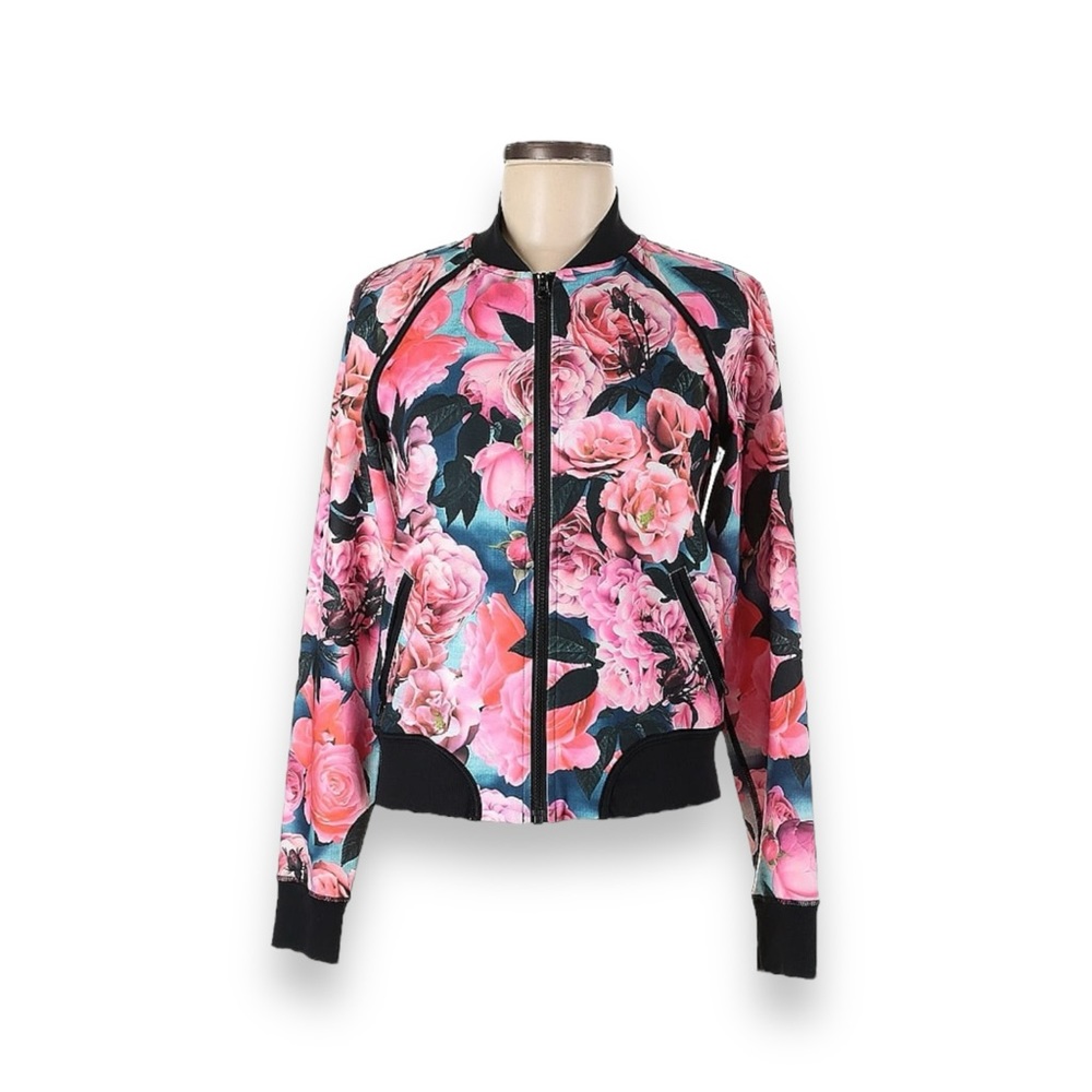 Lululemon Om Me Home Jacket Secret Garden Pink Black size 8